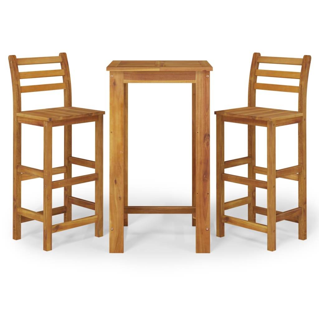 Maison Chic - Ensemble de 3 pcs bar de jardin - Mobilier d'extérieur - Mobilier de jardin bois d'acacia solide-JU2127 - Image 1