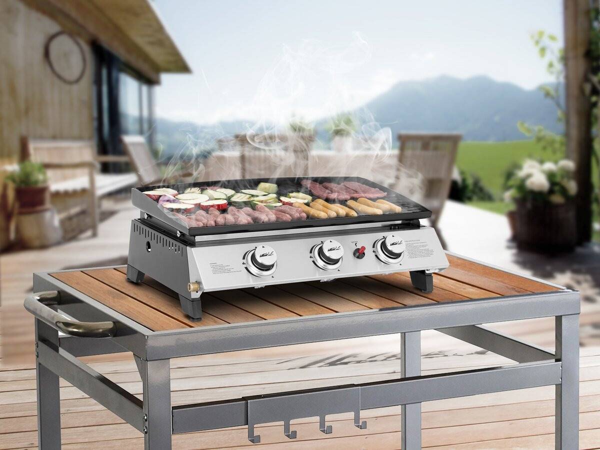 Habitat Et Jardin - Plancha Gaz 3 Brûleurs "jolly" - 7,5 Kw - Gris -habitat Et Jardin - Imagen 2