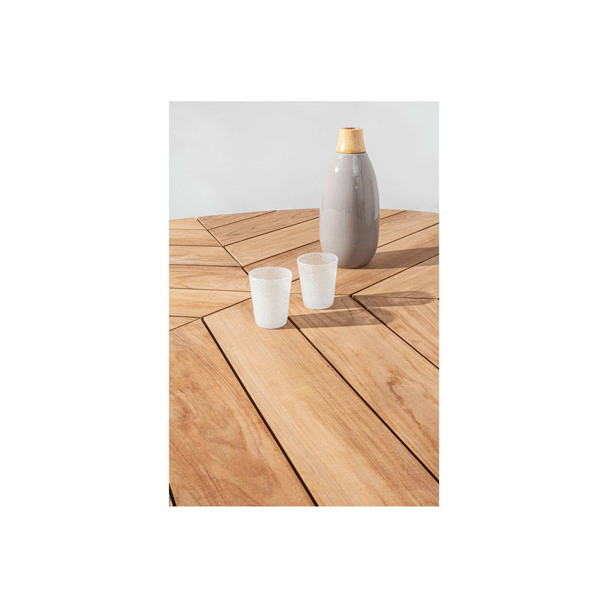 Autre - Table de jardin forme galet en teck et aluminium L160 - CAP FERRET - Imagen 6