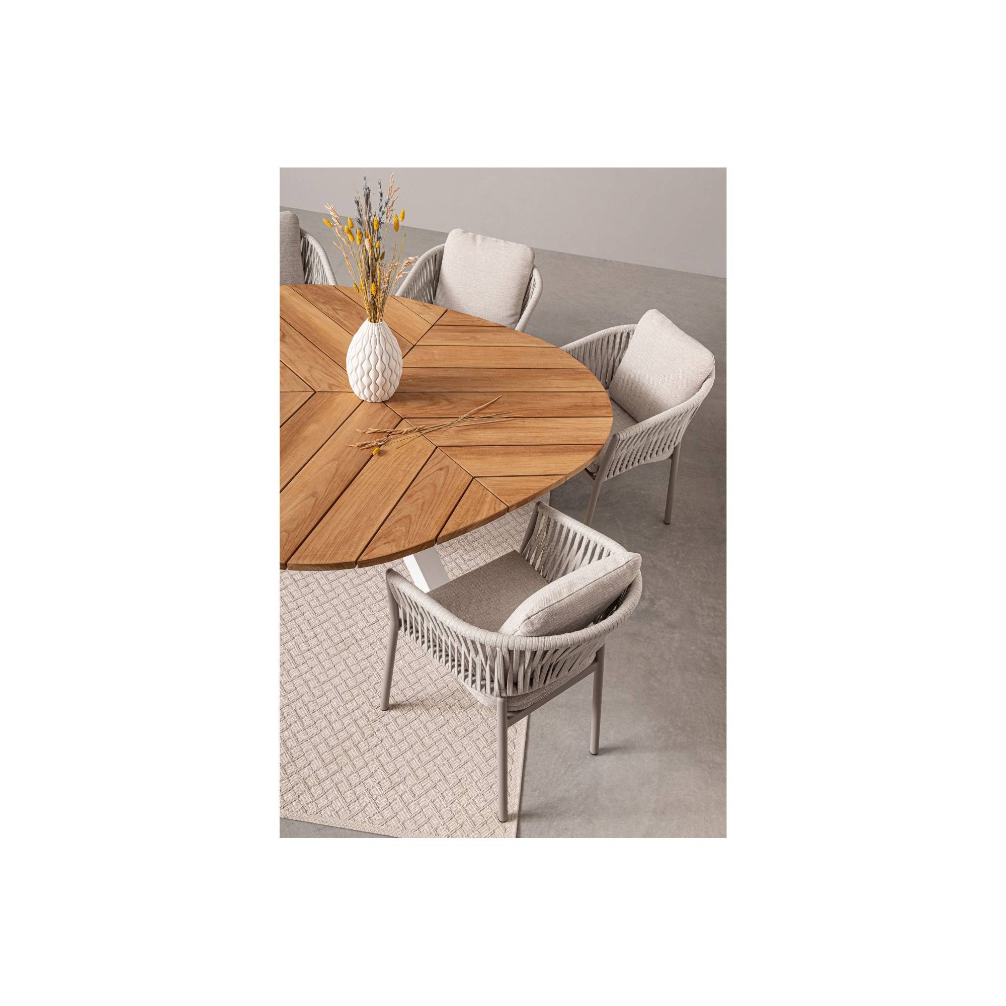 Autre - Table de jardin forme galet en teck et aluminium L160 - CAP FERRET - Imagen 7