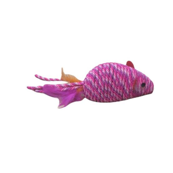Souris BIBI rose 18 cm jeux pour chat - Image 4