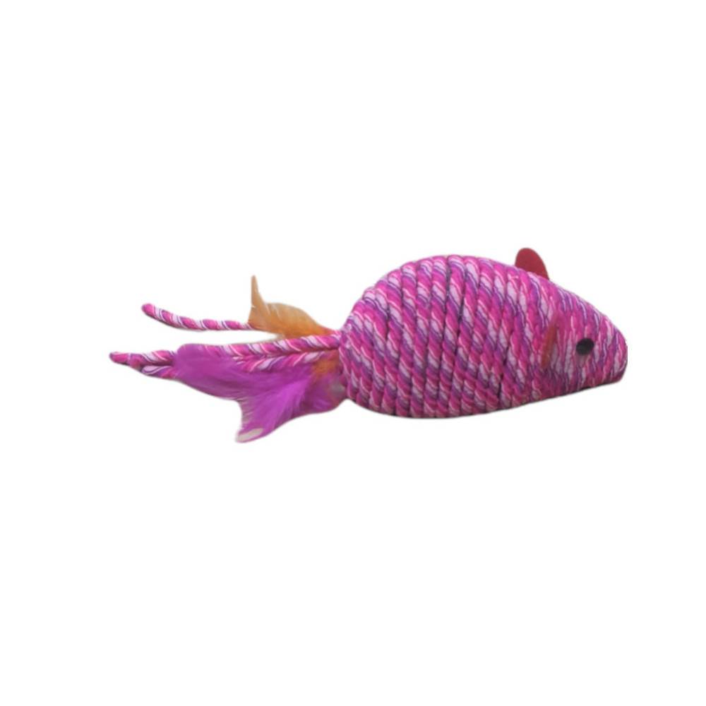 Souris BIBI rose 18 cm jeux pour chat - Imagen 4