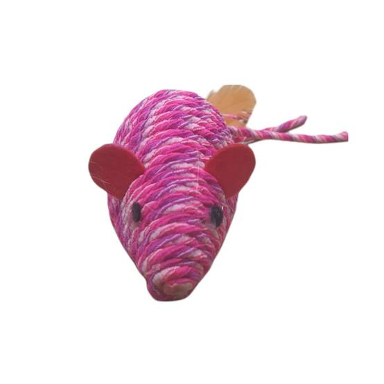 Souris BIBI rose 18 cm jeux pour chat - Image 2