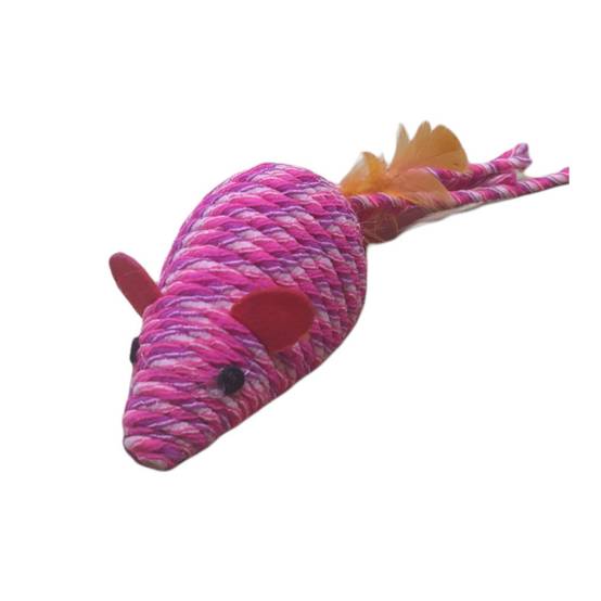 Souris BIBI rose 18 cm jeux pour chat - Image 3