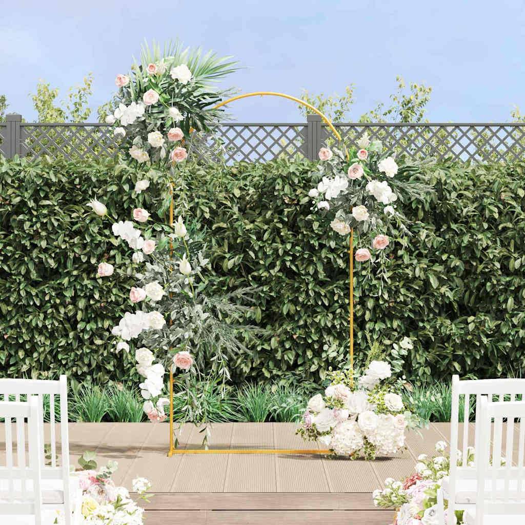 Arche de jardin en acier doré pour cérémonie et support plantes 100x200 cm - ComfortXL Outdoor Living - Image 1