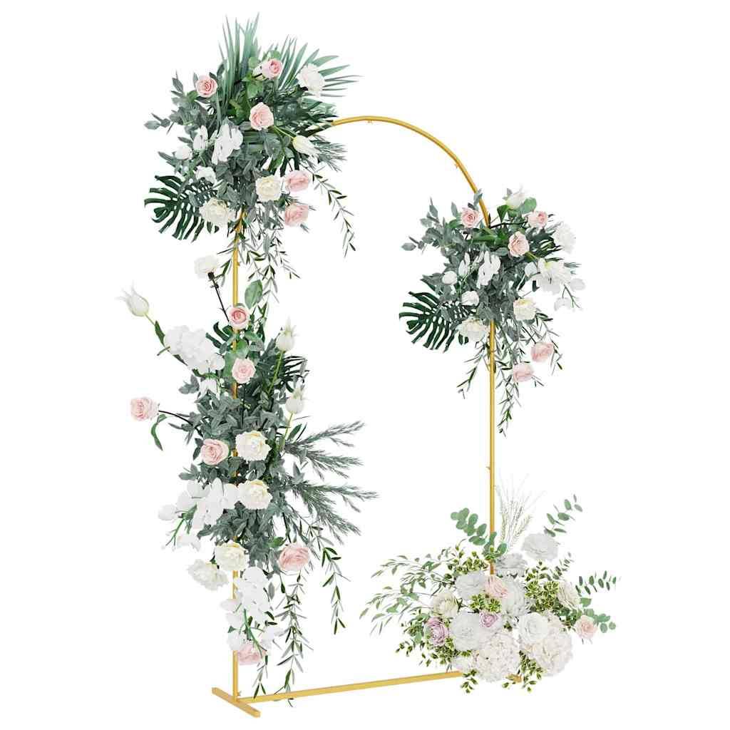 Arche de jardin en acier doré pour cérémonie et support plantes 100x200 cm - ComfortXL Outdoor Living - Image 3