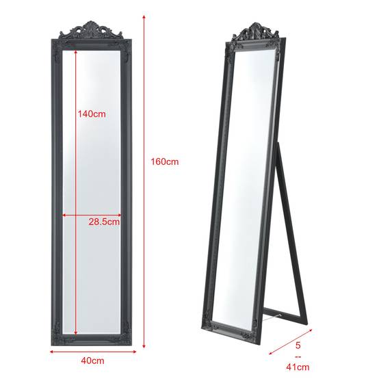 Helloshop26 - Miroir sur pied inclinable 160 x 40 cm gris foncé - Imagen 4