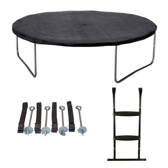 Kangui - Trampoline Ø 430cm + filet + échelle + bâche + kit ancrage - PUNCHI 430 Bleu Kangui - Image 7