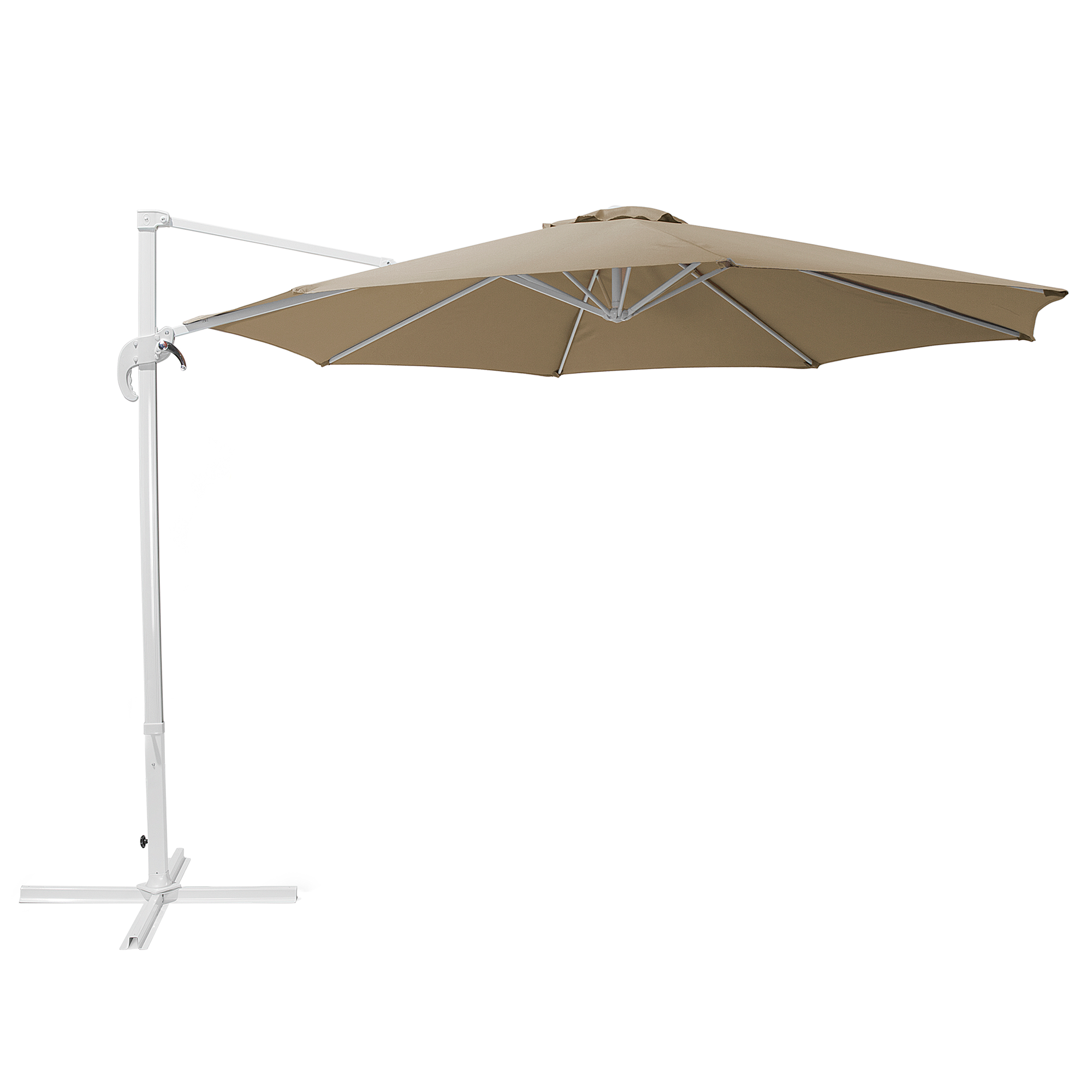 Beliani - Parasol déporté Tissu Beige foncé SAVONA - Beliani - Imagen 2