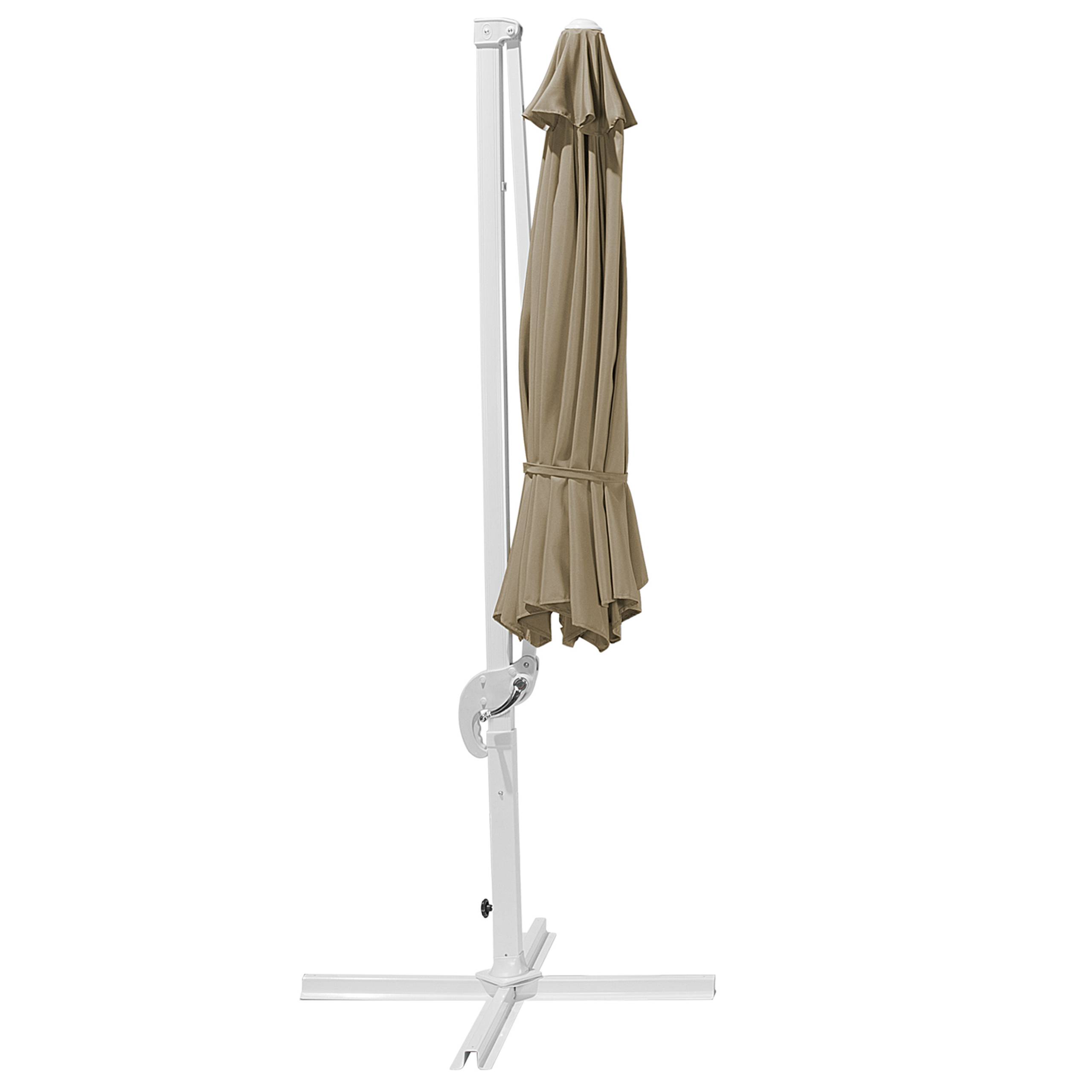 Beliani - Parasol déporté Tissu Beige foncé SAVONA - Beliani - Imagen 4