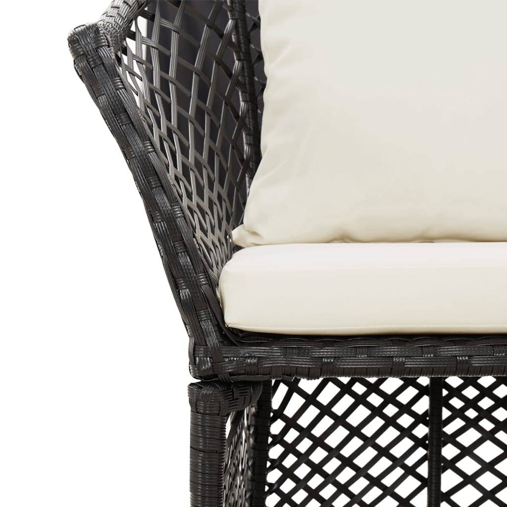 Helloshop26 - Salon de jardin meuble d'extérieur ensemble de mobilier 2 pièces avec coussins noir résine tressée - Imagen 5