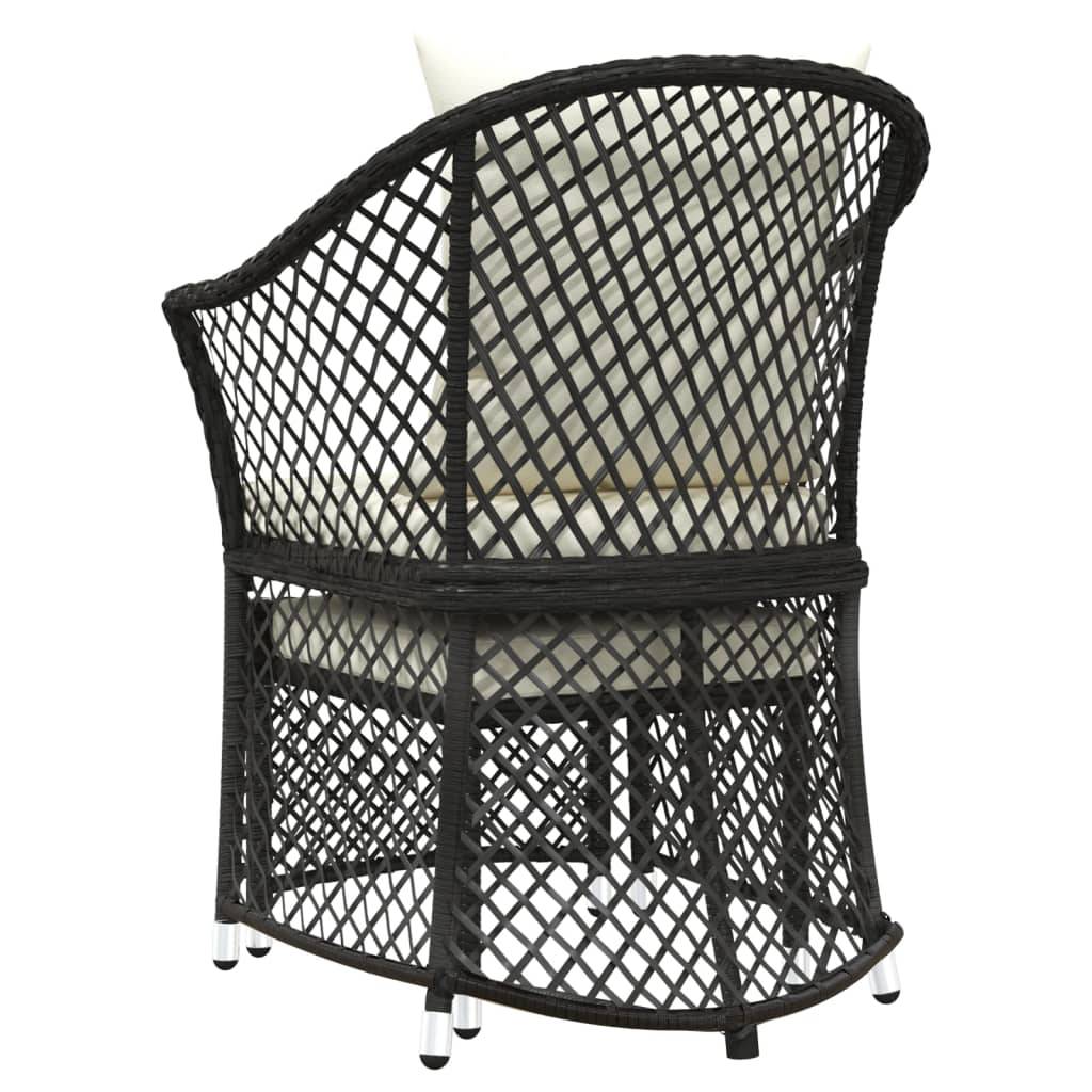 Helloshop26 - Salon de jardin meuble d'extérieur ensemble de mobilier 2 pièces avec coussins noir résine tressée - Imagen 4