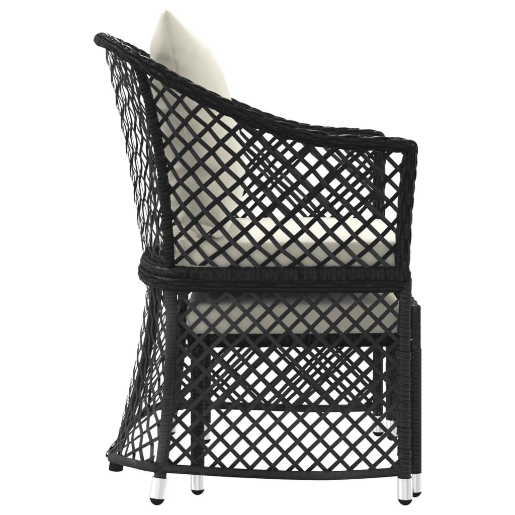 Helloshop26 - Salon de jardin meuble d'extérieur ensemble de mobilier 2 pièces avec coussins noir résine tressée - Imagen 3