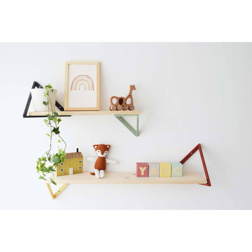 Etagère tablette murale en pin brut (Lot de 2) Astigarraga - Imagen 4