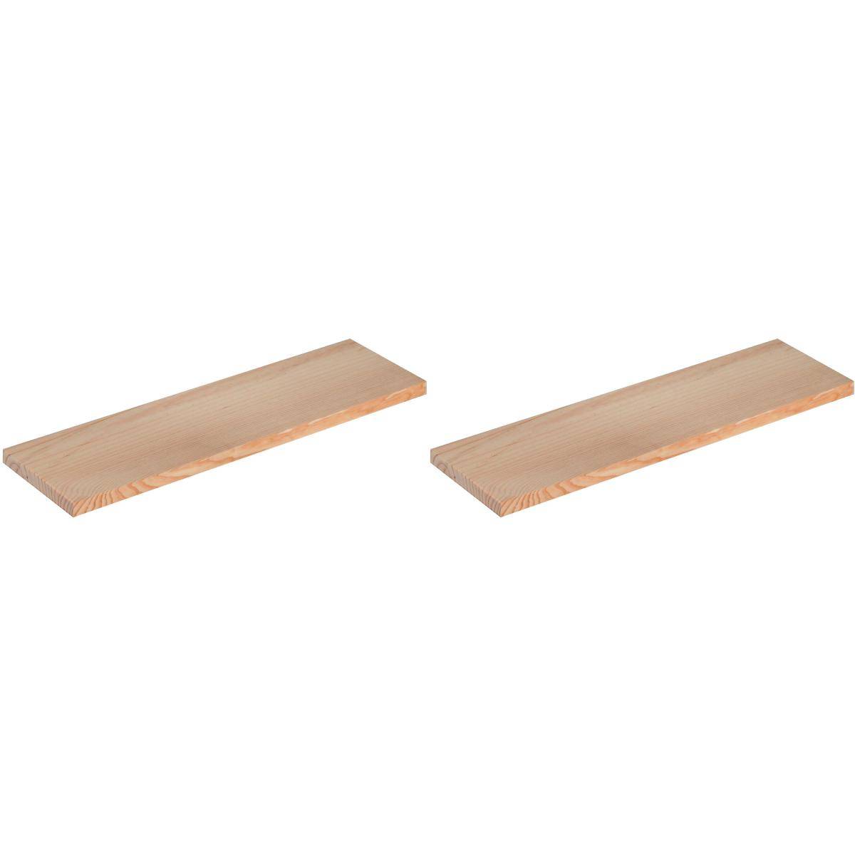 Etagère tablette murale en pin brut (Lot de 2) Astigarraga - Imagen 1
