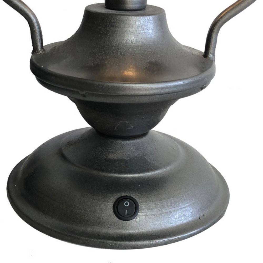 Lanterne lumière extérieur jardin à poser ancienne métal gris 45cm Chemin de campagne - Image 3