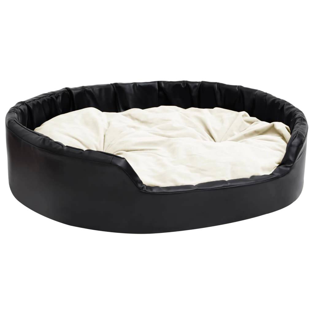Vidaxl - Lit pour chiens Noir et beige 99x89x21 cm Peluche et similicuir vidaXL - Imagen 2