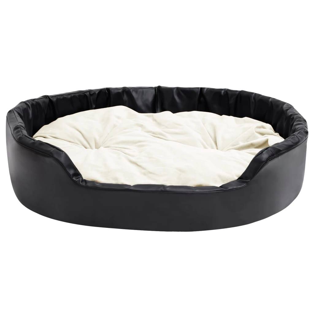 Vidaxl - Lit pour chiens Noir et beige 99x89x21 cm Peluche et similicuir vidaXL - Imagen 9