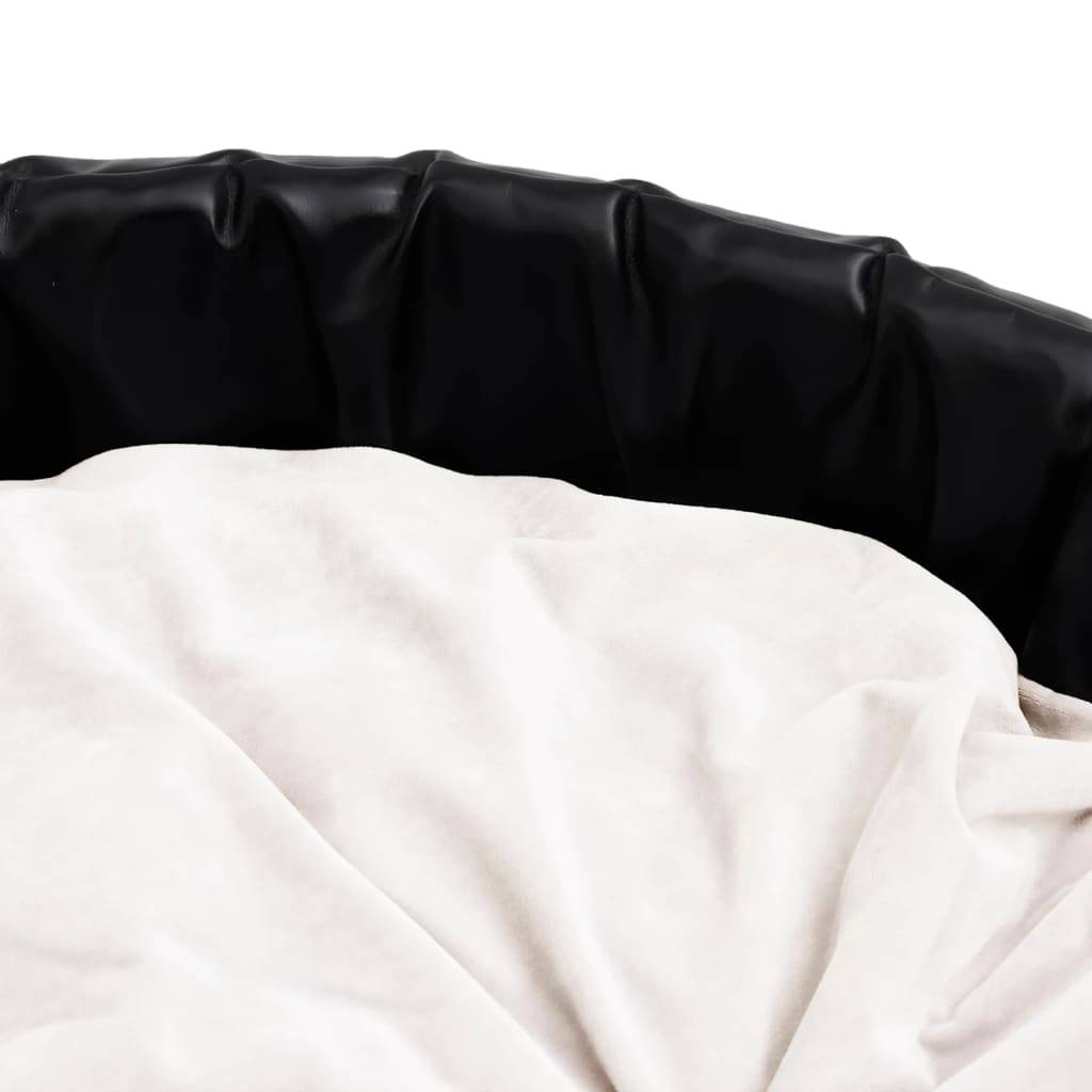 Vidaxl - Lit pour chiens Noir et beige 99x89x21 cm Peluche et similicuir vidaXL - Imagen 7
