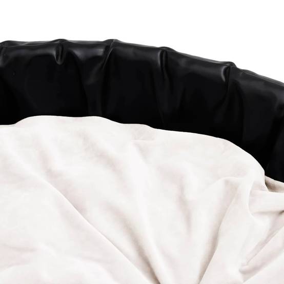 Vidaxl - Lit pour chiens Noir et beige 99x89x21 cm Peluche et similicuir vidaXL - Imagen 4