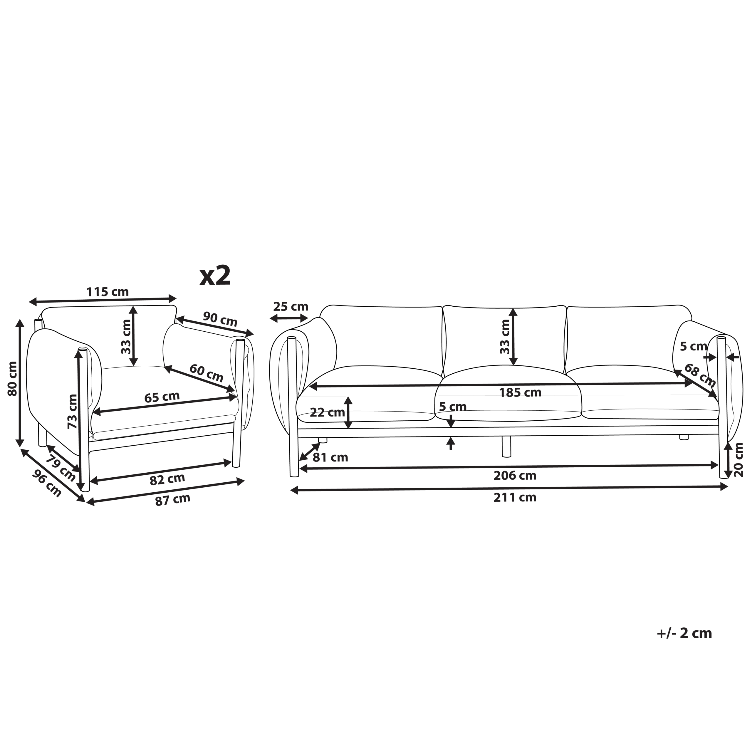 Beliani - Set de jardin, 5 Personnes Aluminium Gris ESPERIA - Beliani - Imagen 3