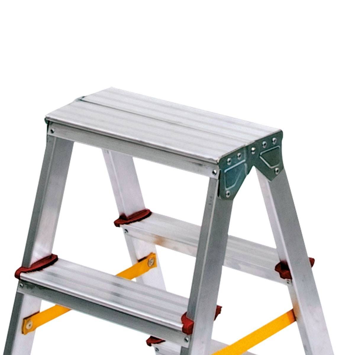 Escabeau Double 3 Marches Aluminium Pliable 65 cm – Marchepied Stable Antidérapant Charge 150 kg pour Bricolage et Travaux VITO - Image 7