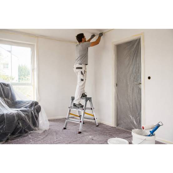 Escabeau Double 3 Marches Aluminium Pliable 65 cm – Marchepied Stable Antidérapant Charge 150 kg pour Bricolage et Travaux VITO - Image 4