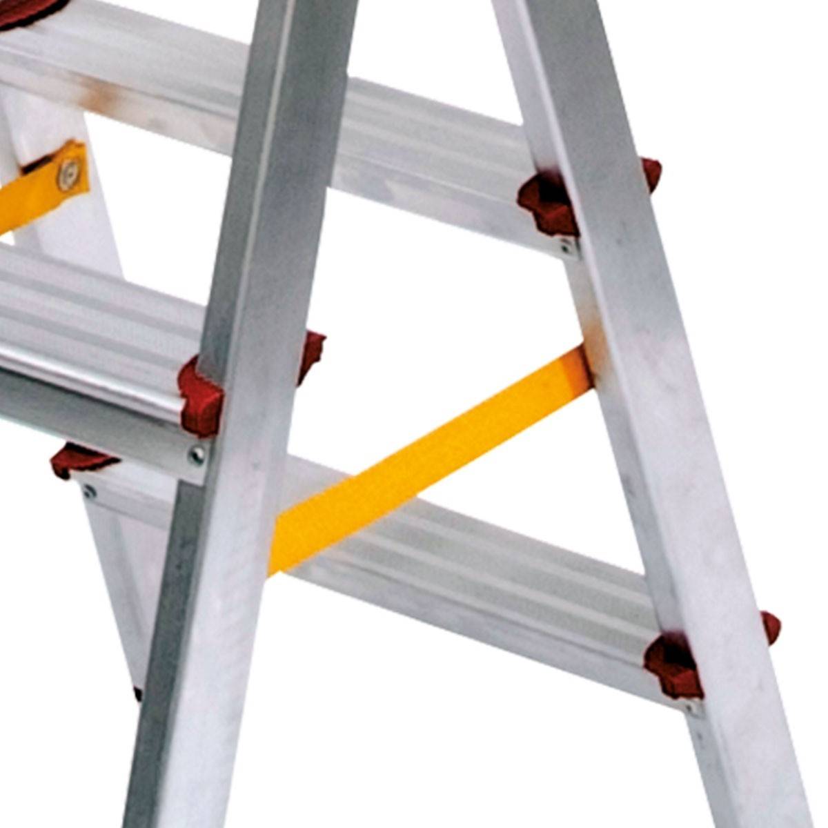 Escabeau Double 3 Marches Aluminium Pliable 65 cm – Marchepied Stable Antidérapant Charge 150 kg pour Bricolage et Travaux VITO - Image 8