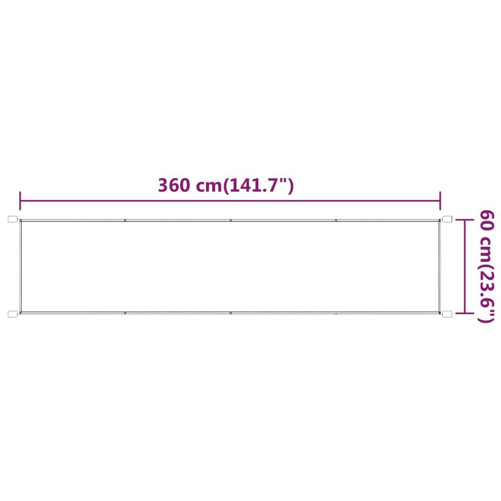 Helloshop26 - Auvent vertical 60x360 cm tissu oxford anthracite - Imagen 4