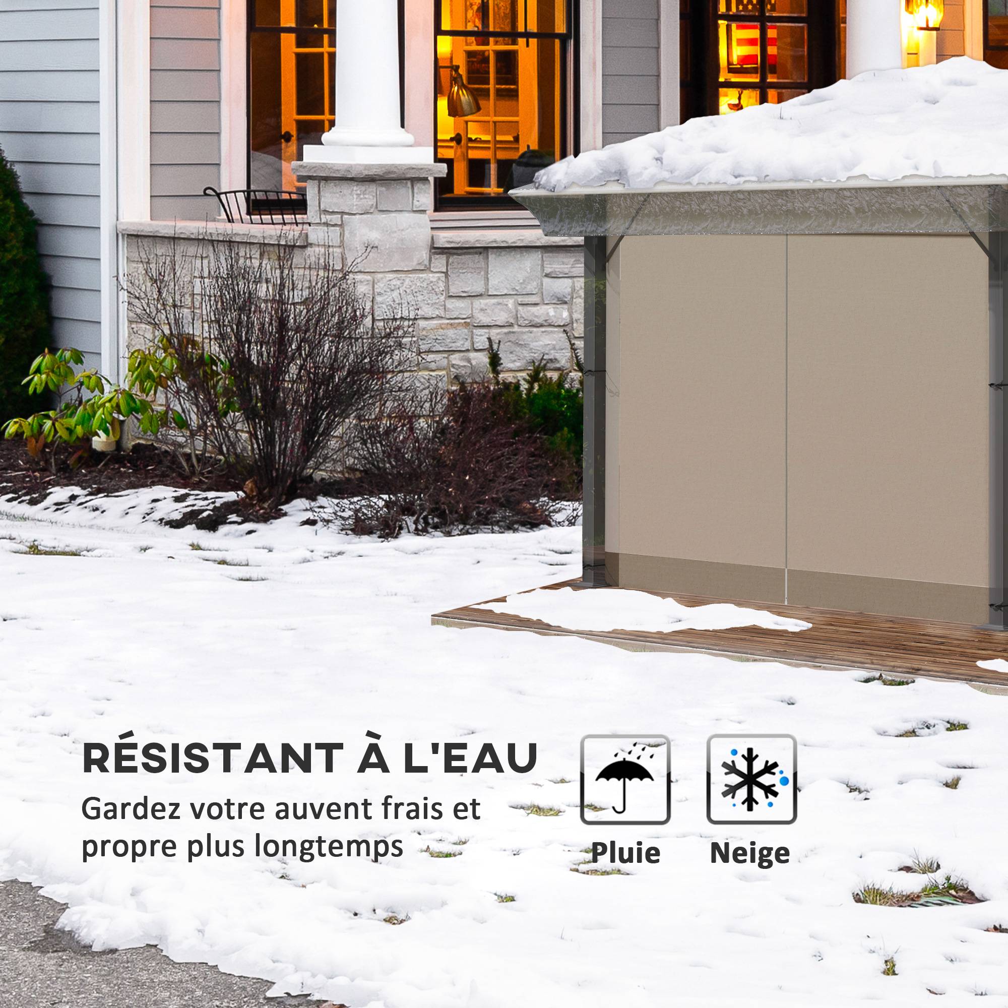Outsunny - Housse bâche de protection transparente en PVC pour tonnelle barnum 3 x 3 m - Outsunny - Imagen 4