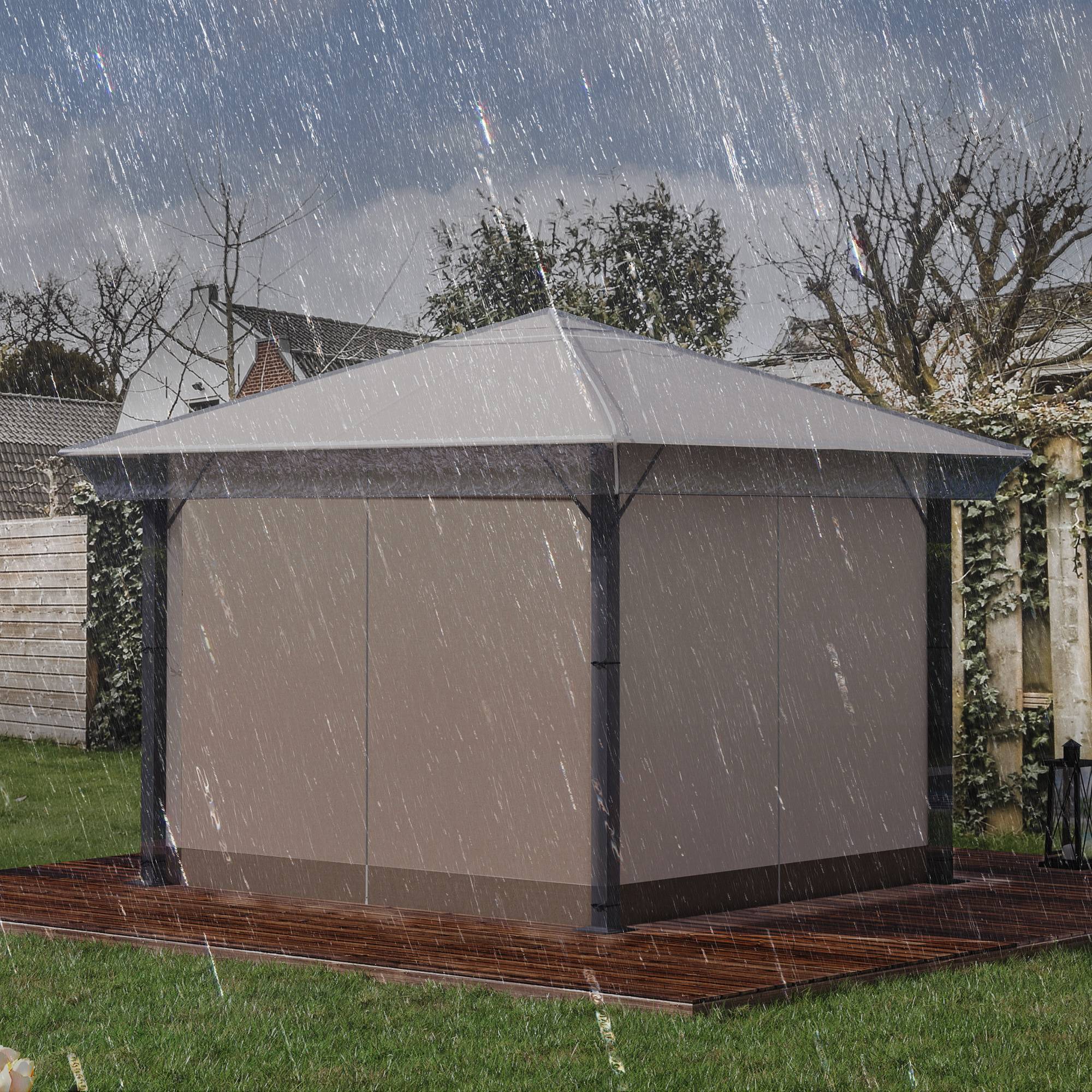 Outsunny - Housse bâche de protection transparente en PVC pour tonnelle barnum 3 x 3 m - Outsunny - Imagen 2