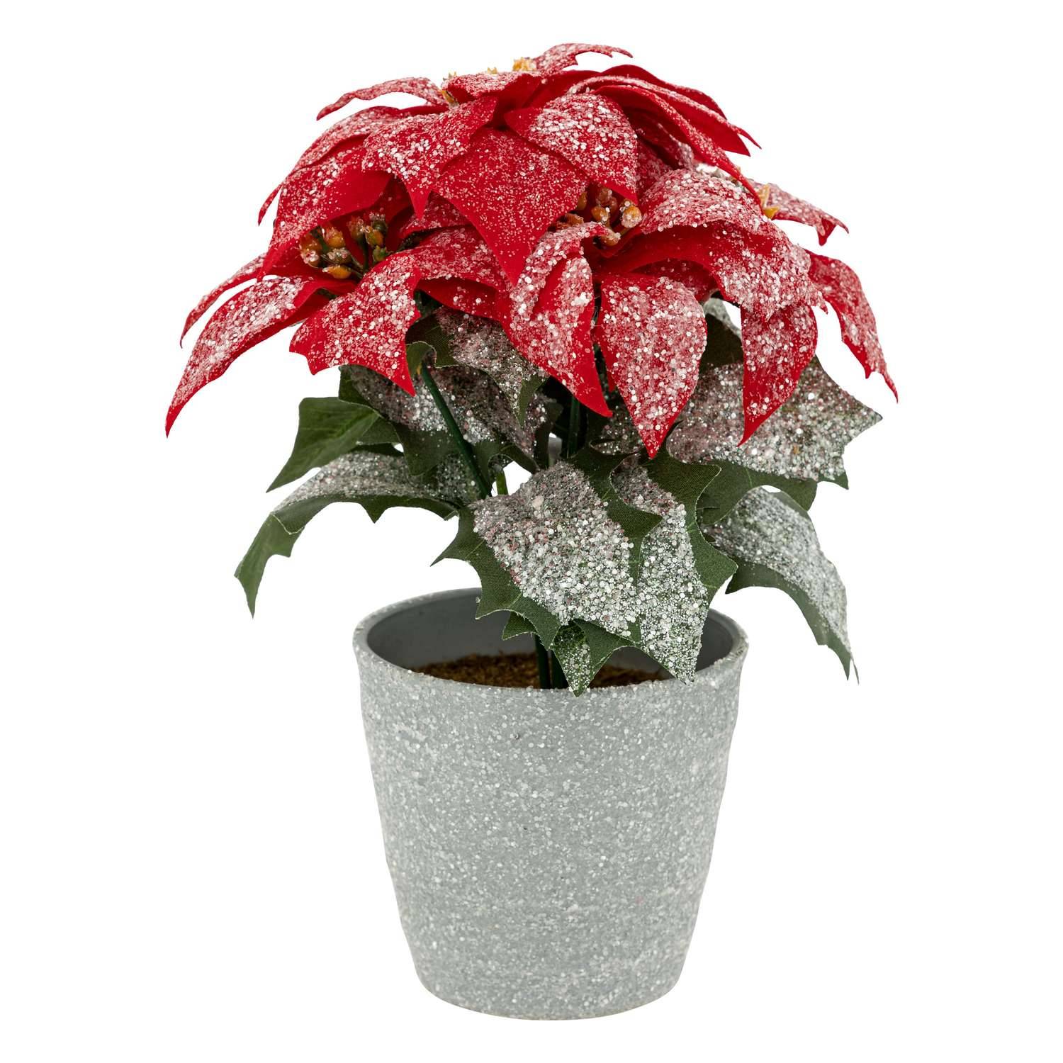 Atmosphera - Poinsettia artificiel en pot - H. 22 cm - Atmosphera - Imagen 1