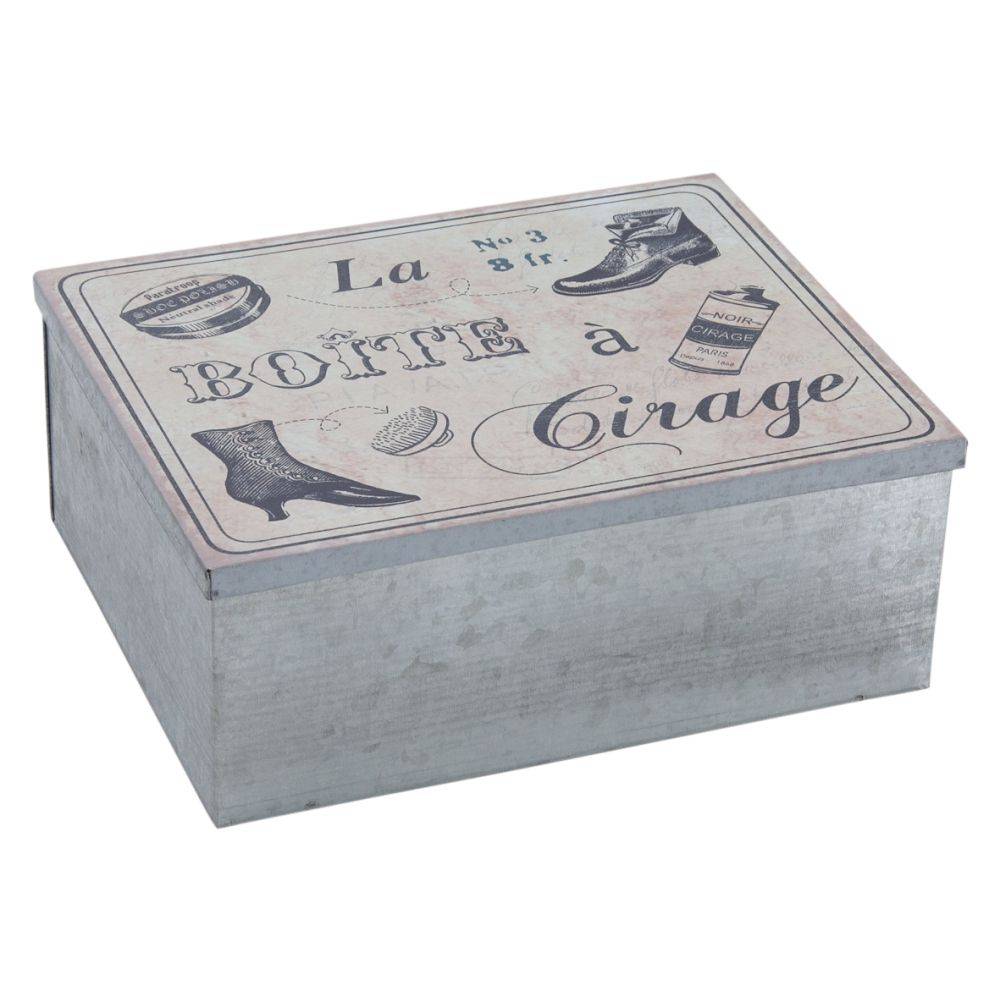 Aubry Gaspard - Boites vintage en métal galvanisé Boîte à cirage (Lot de 2) - Image 2