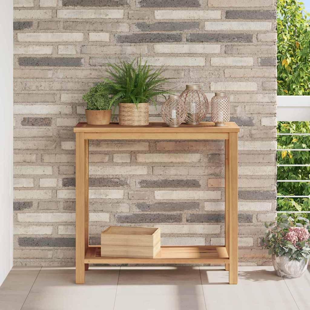 Table console bois de teck massif marron 80 x 35 x 75 cm - PANGIVO