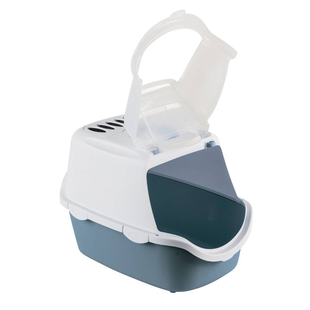 Maison de toilette Cathy Easy clean  bleu acier 40 x 56 x H40 cm pour chat - Imagen 2