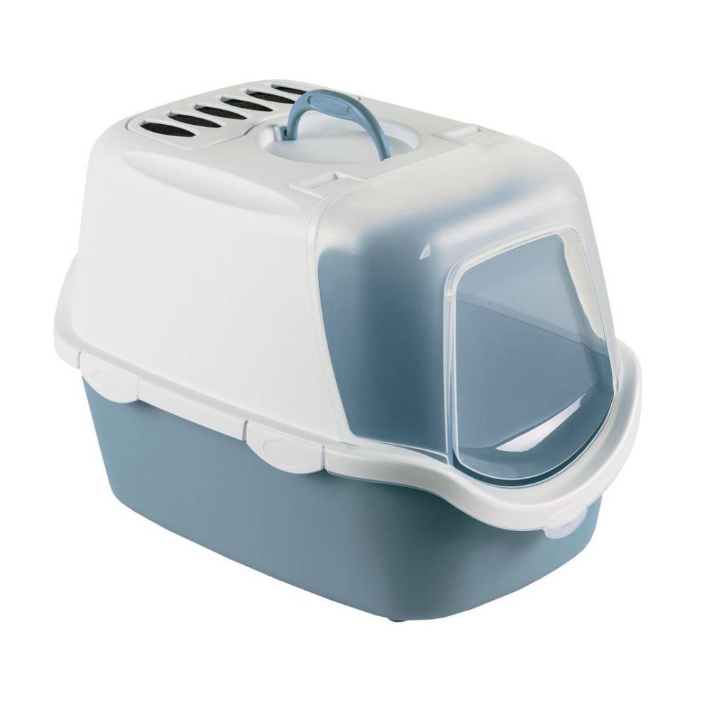 Maison de toilette Cathy Easy clean  bleu acier 40 x 56 x H40 cm pour chat - Imagen 1