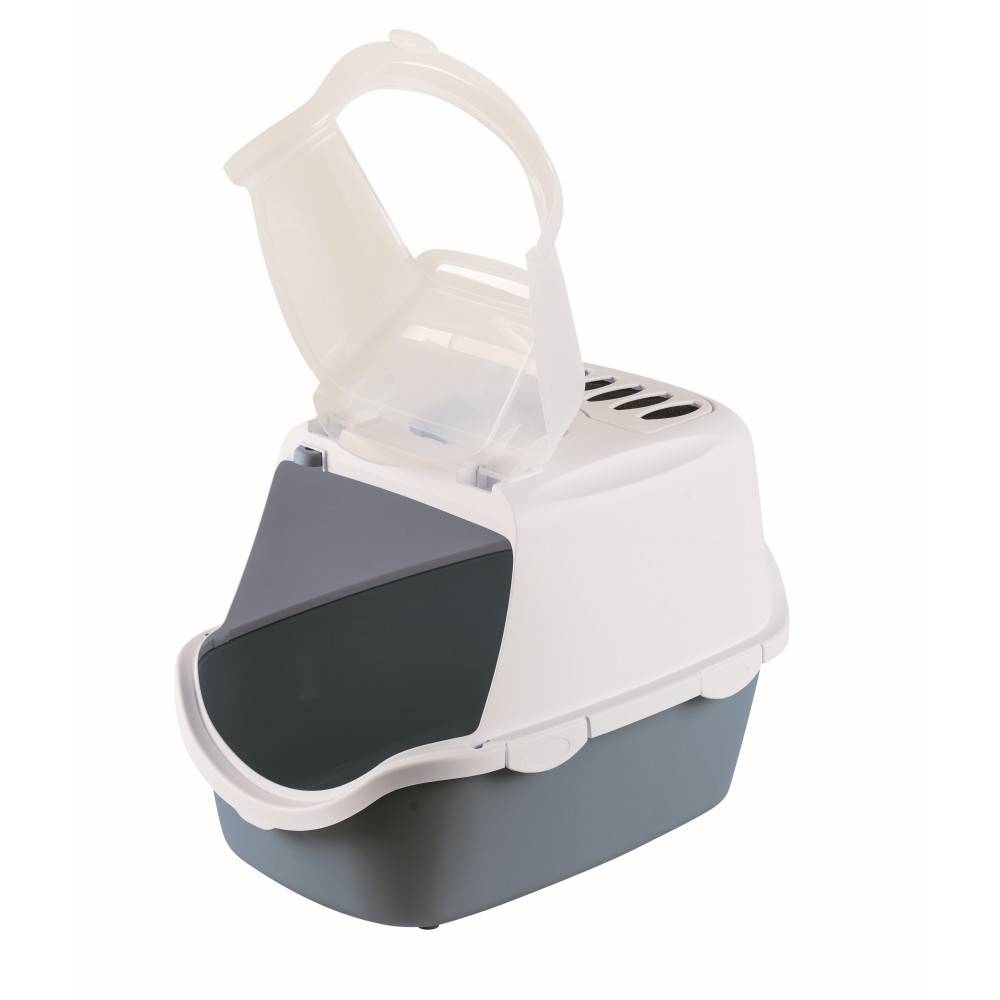 Maison de toilette Cathy Easy clean bleu acier 40 x 56 x H40 cm pour chat - Image 4