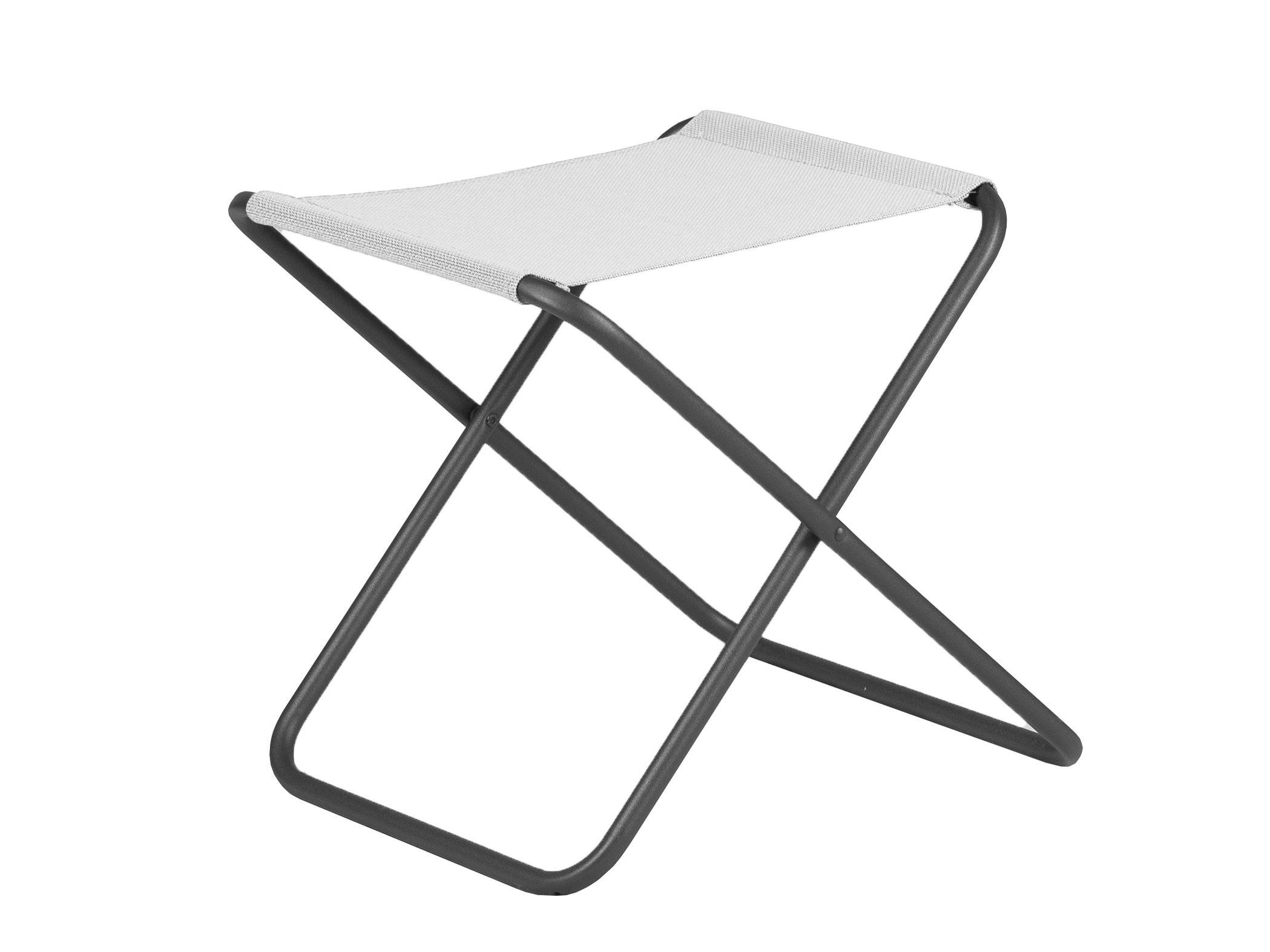 Fiam - Repose-Pieds CHICO Acier ANTHRACITE Texfil BLANC GRIS 49x61x42 cm FIAM - Image 1