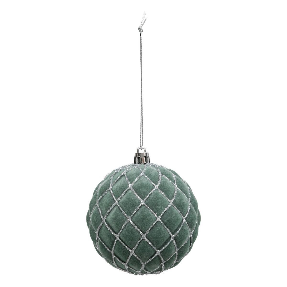 Fééric Lights & Christmas - Boule de Noël pailletté vert x9 80mm - Atmosphera Créateur d'intérieur - Imagen 3