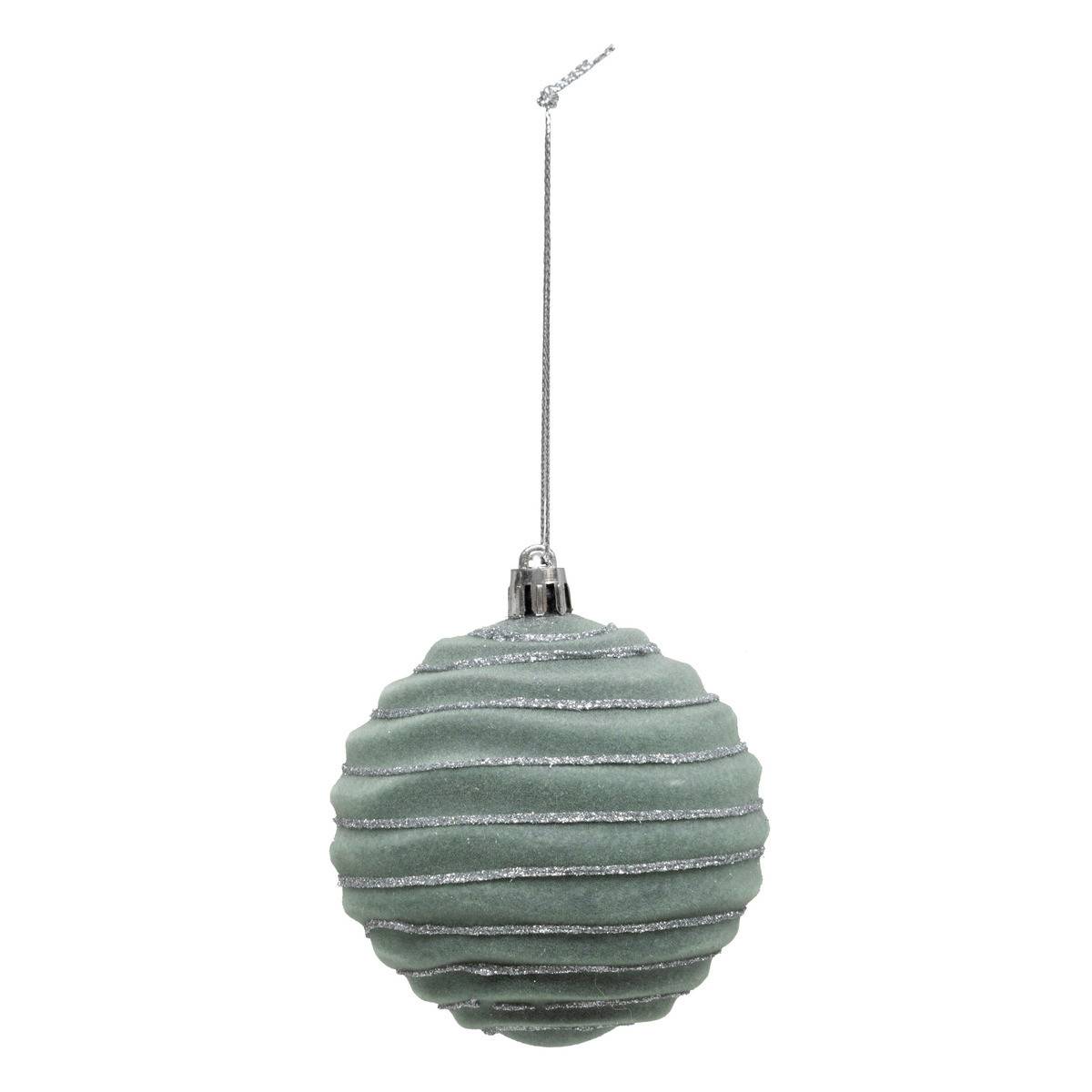 Fééric Lights & Christmas - Boule de Noël pailletté vert x9 80mm - Atmosphera Créateur d'intérieur - Imagen 8
