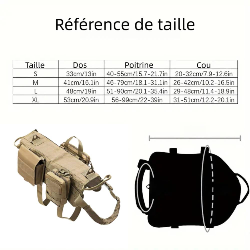 Harnais tactique pour chien xl - IntiMeg - Image 4