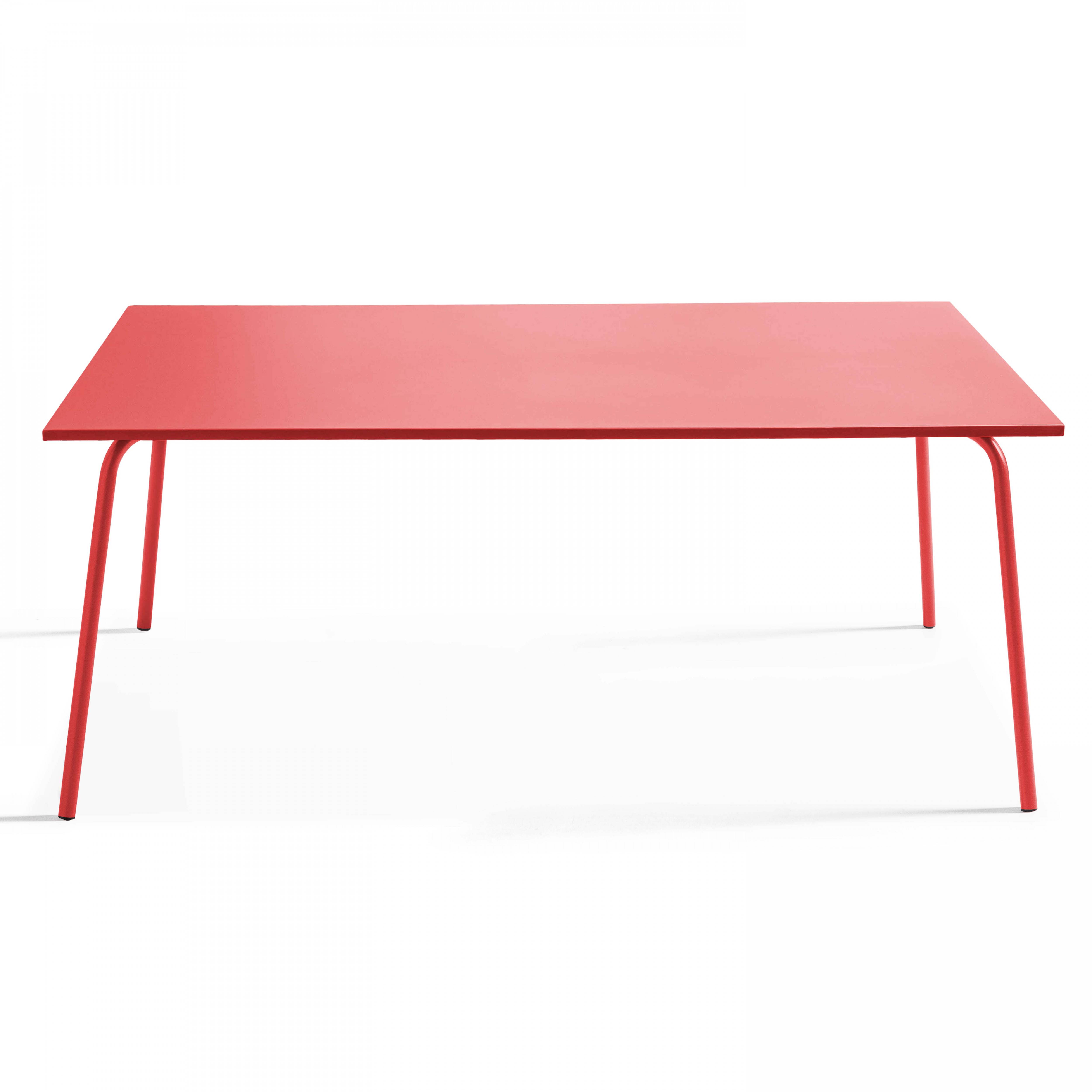 Oviala - Ensemble table de jardin et 8 chaises bistrot en acier rouge Palavas - Oviala - Imagen 4