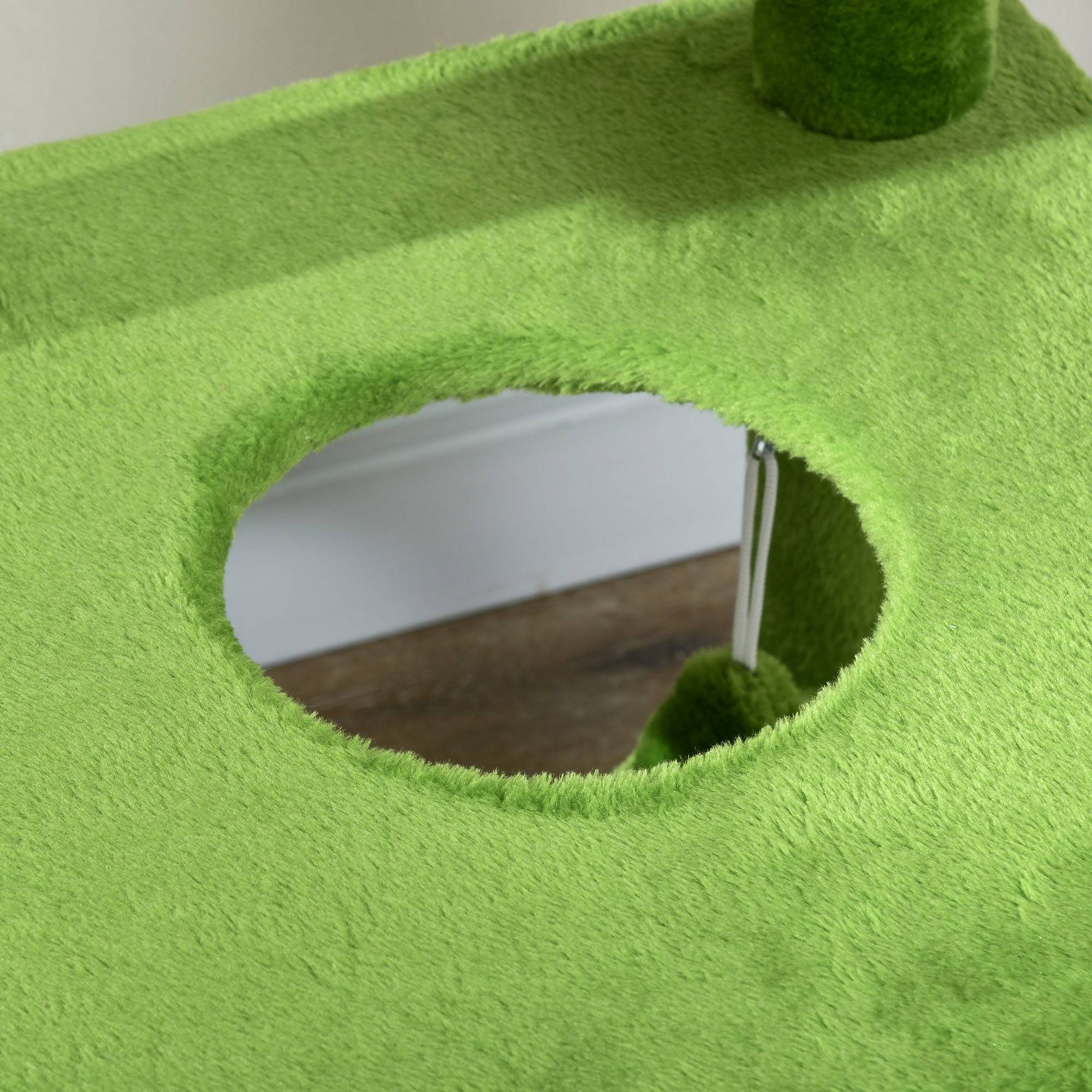 Arbre à chat avec hamac, balle et griffoir en sisal, 49 x 49 x 142 cm, vert - Image 9