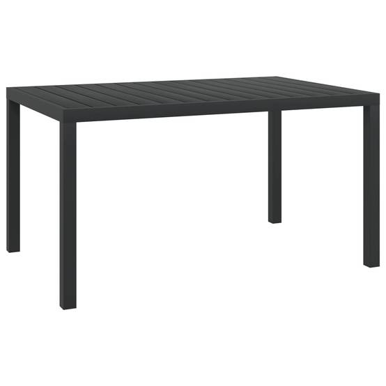Table de jardin Aluminium et WPC Noir 150 x 90 x 74 cm - PANGIVO - Image 1