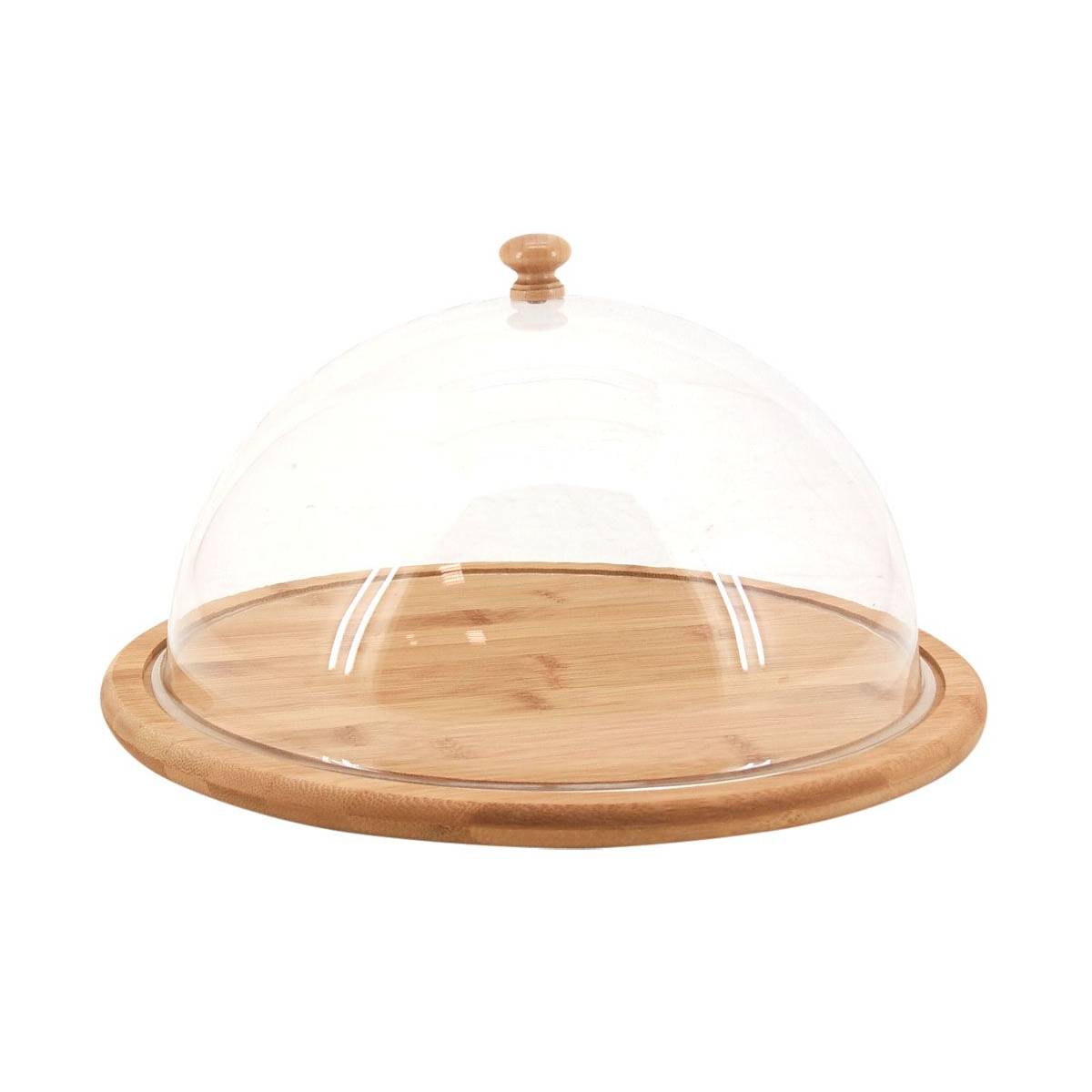 Aubry Gaspard - Plateau rond en bambou avec cloche