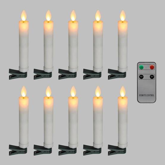 Lot 10 Bougies Sapin Ø1,85xH10cm Télécommandée Lotti - Image 1