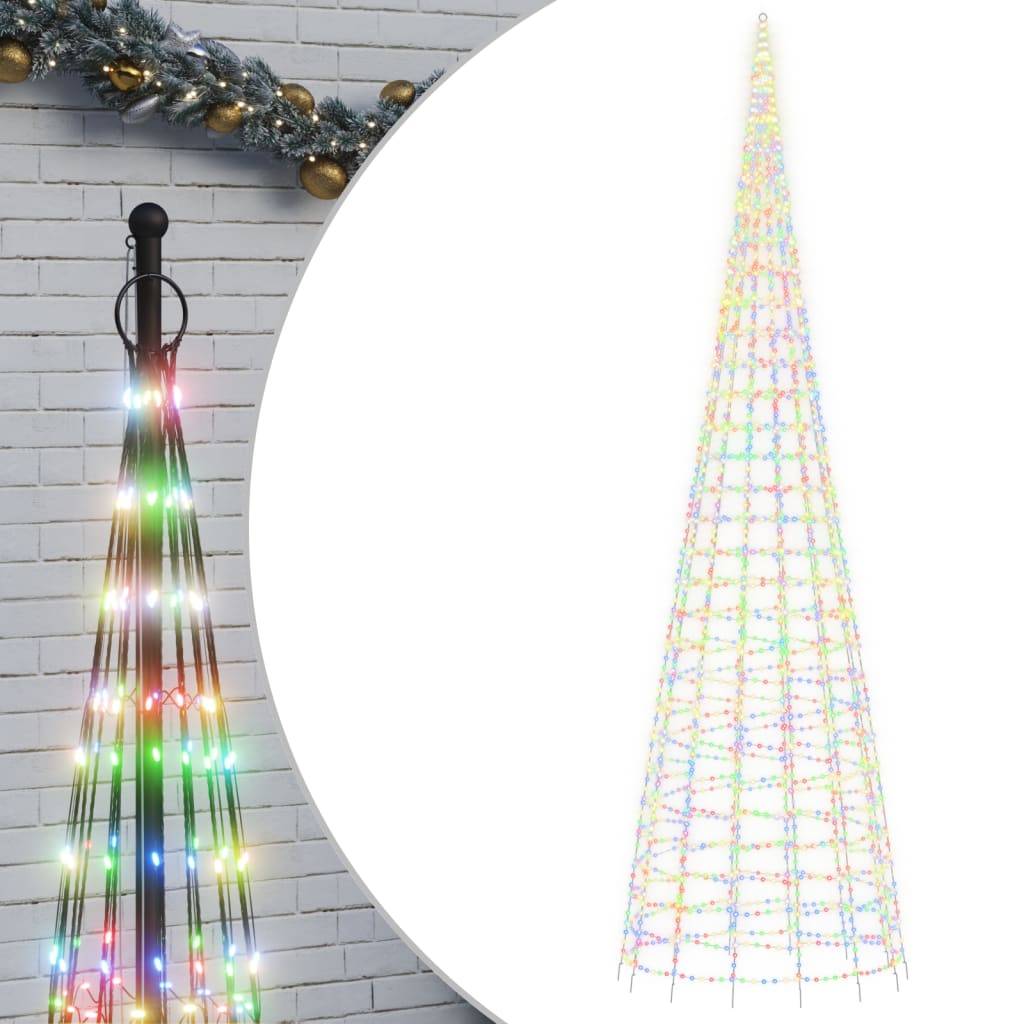 Sapin De Noël - Arbre de Noël lumineux sur mât de drapeau 3000LED coloré 800 cm - Image 1