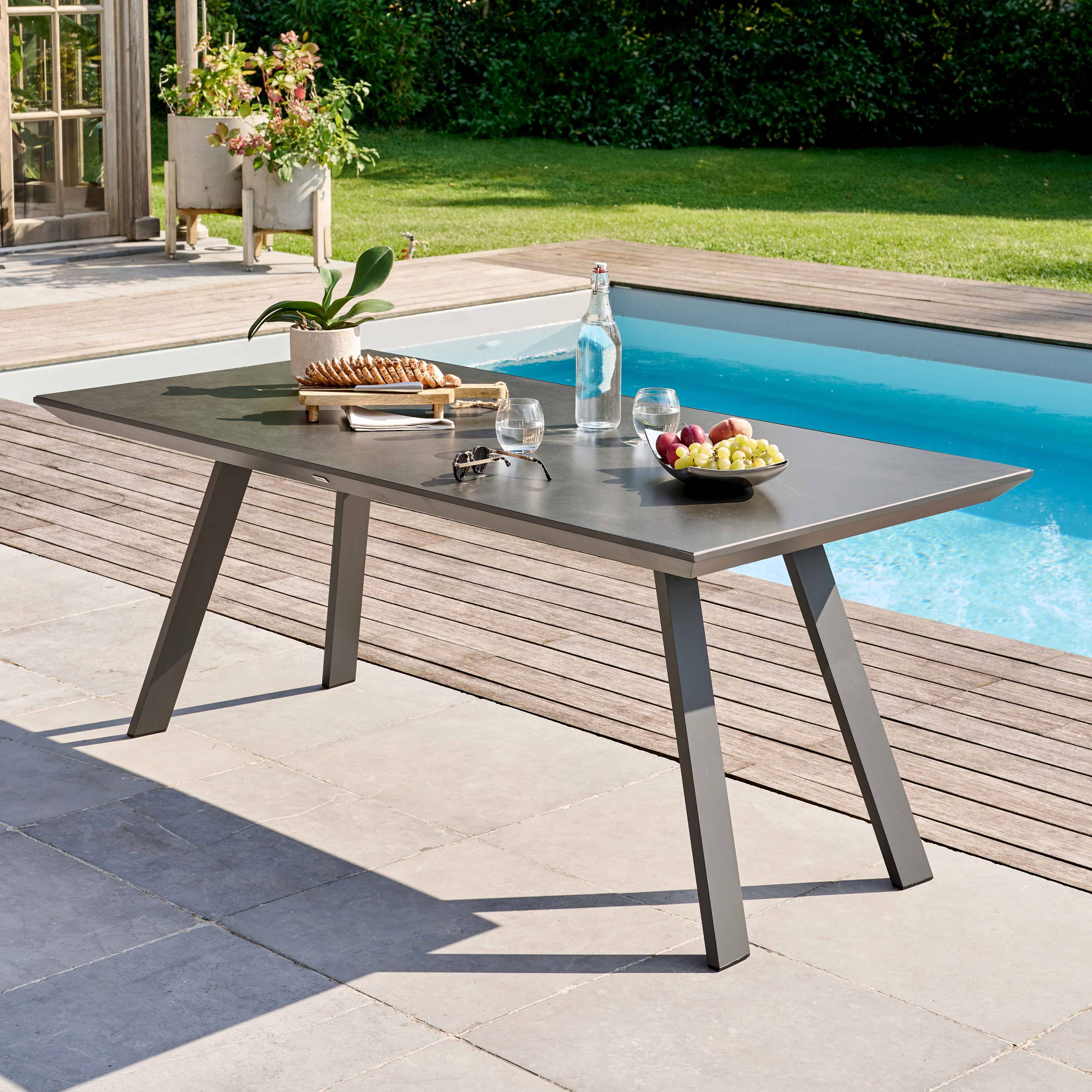 Oviala - Table de terrasse rectangulaire grise Samoa - Oviala - Imagen 2