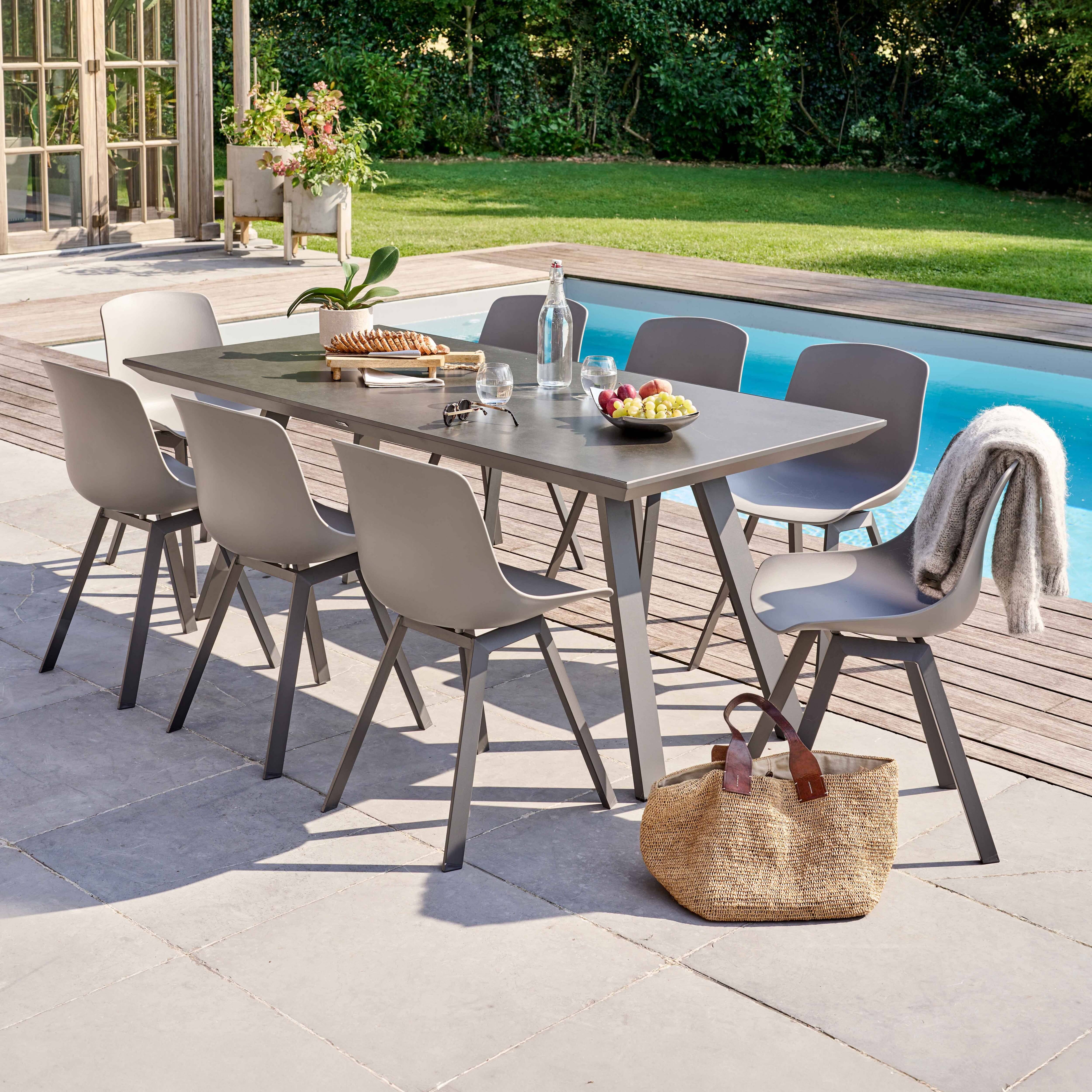 Oviala - Table de terrasse rectangulaire grise Samoa - Oviala - Imagen 6