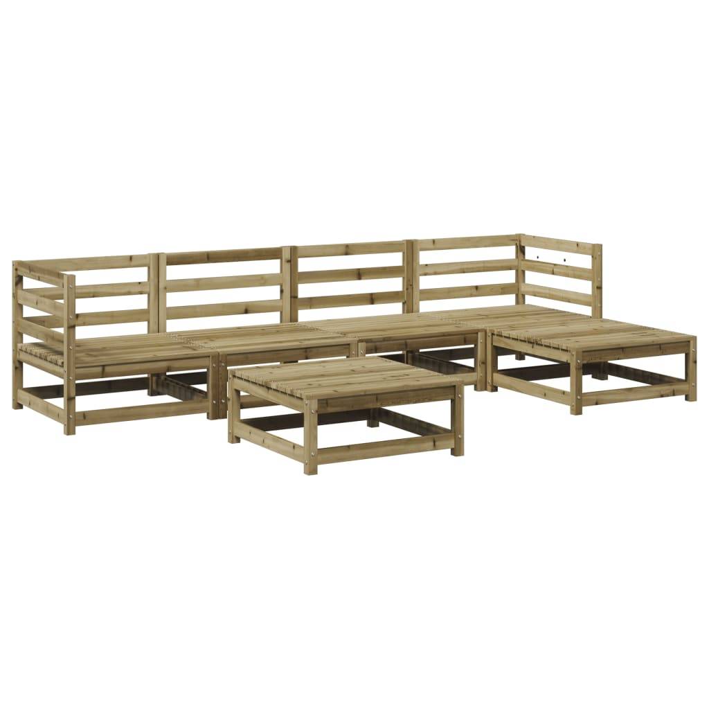 Maison Chic - 6 pcs salon de jardin - Mobilier d'extérieur - Mobilier de jardin bois de pin imprégné-JU7373